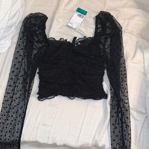 H&M sheer long sleeve top